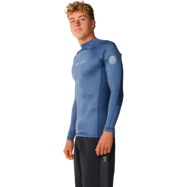 2026 Rip Curl Mens Dawn Patrol UPF Perf Long Sleeve Rash Vest 194MRV - Light Navy Marle